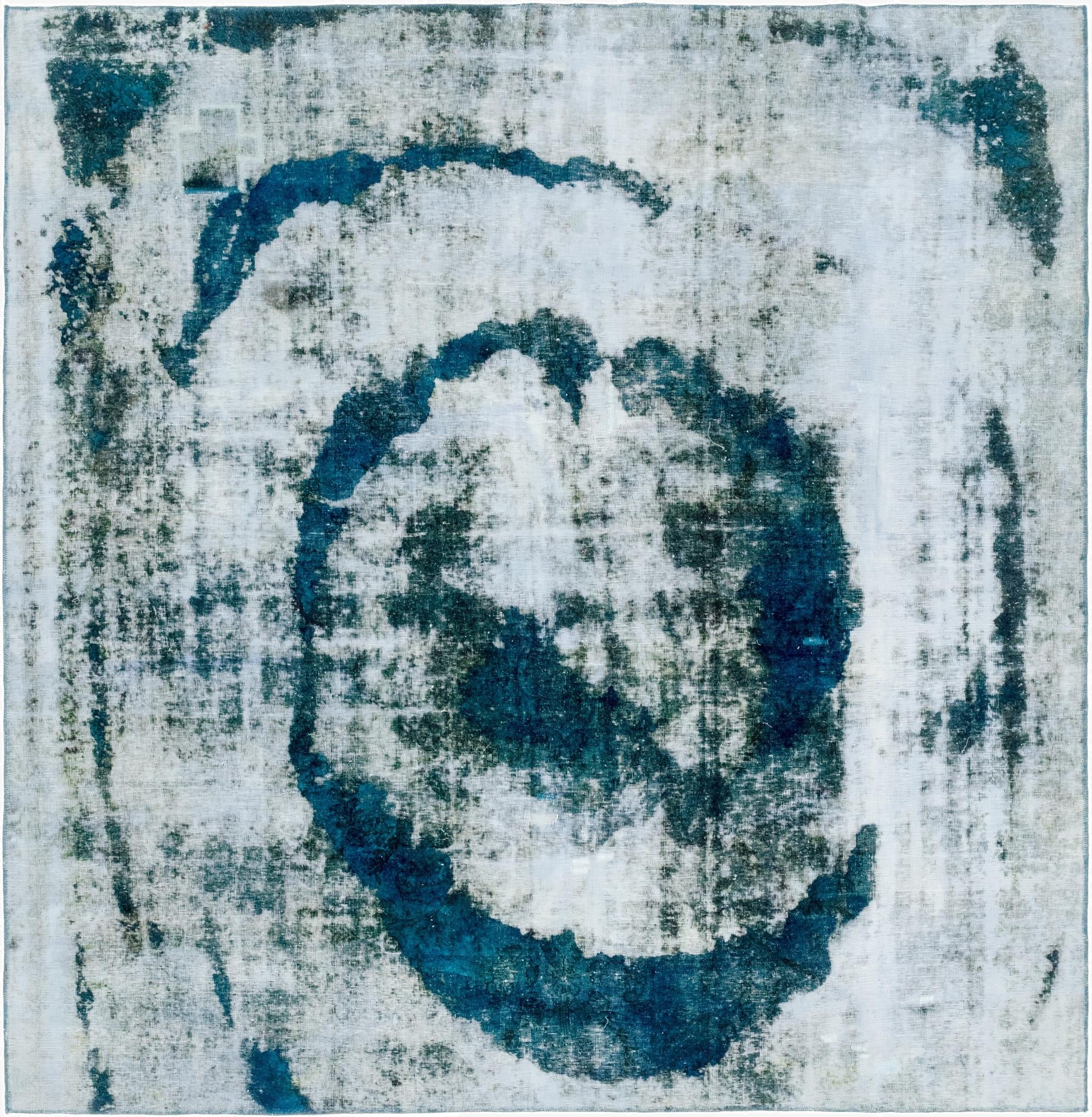 8' 10 x 9'  Hand Knotted Ultra Vintage Persian Wool Square Rug