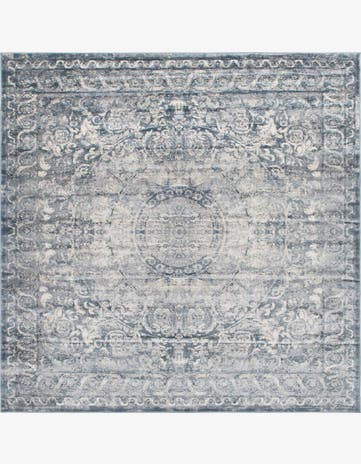 Dark Blue Villa Square Rug
