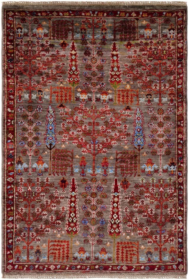 Detail image of 3' 4 x 4' 10 Hand Knotted Ariana Ziegler Rug