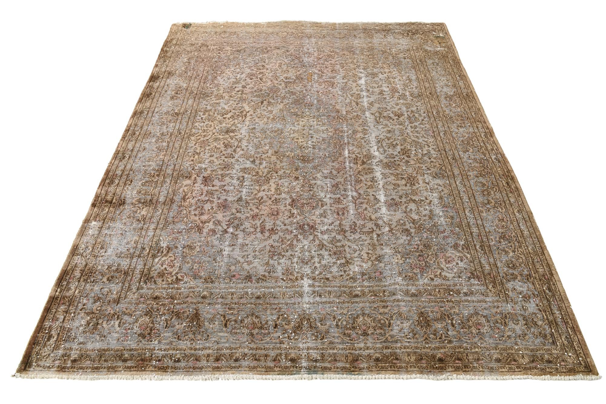 9' 6 x 12' 3 Hand Knotted Ultra Vintage Persian Wool Rug