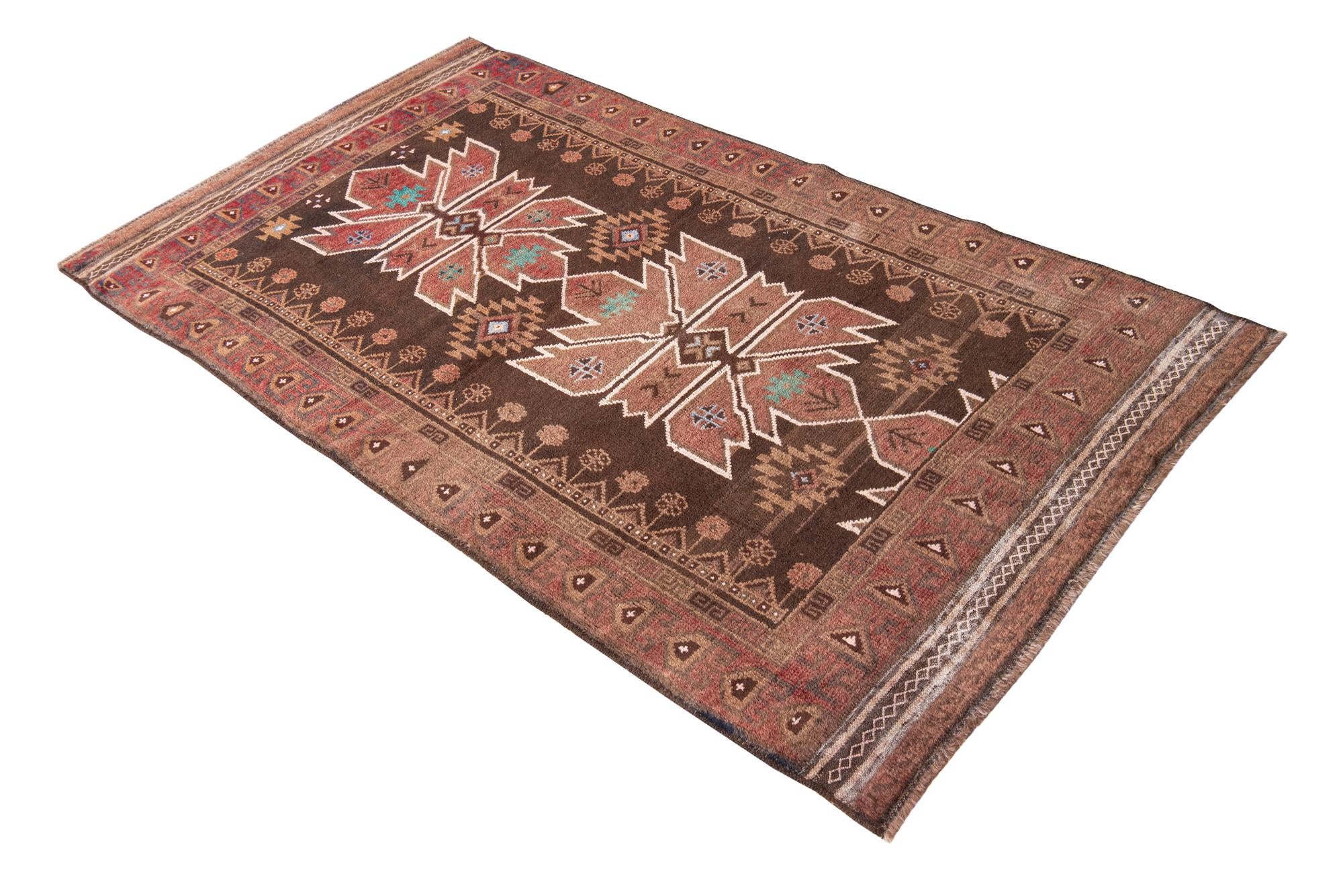 3' 5 x 6' 4 Hand Knotted Ultra Vintage Persian Wool Rug