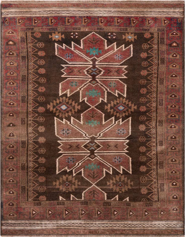 Detail image of 3' 5 x 6' 4 Hand Knotted Ultra Vintage Persian Wool Rug