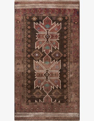 3' 5 x 6' 4 Hand Knotted Ultra Vintage Persian Wool Rug