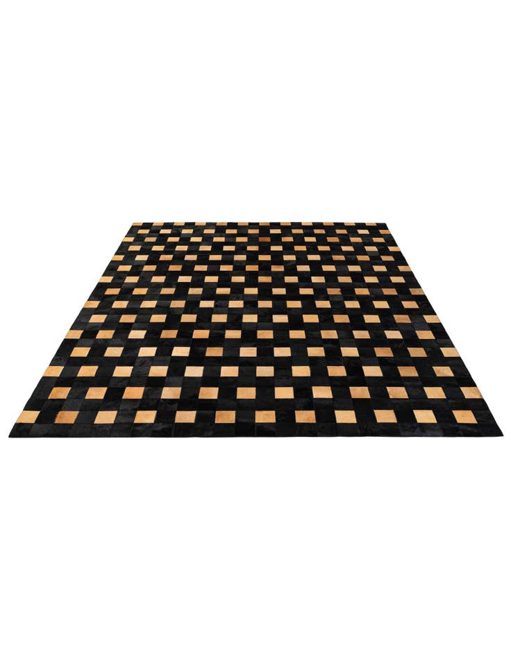 Detail image of 8' 1 x 9' 11 Cowhide - Patchwork Rug