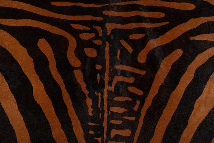 6' 1 x 6' 8 Cowhide Leather Freeform Rug
