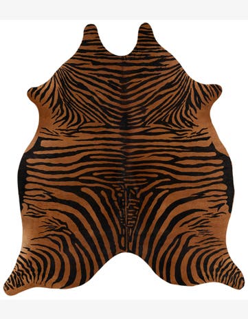 6' 1 x 6' 8 Cowhide Leather Freeform Rug
