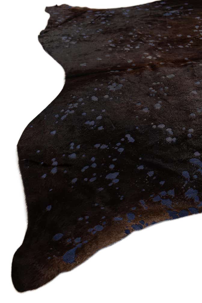 6' 2 x 6' 10 Cowhide Leather Freeform Rug