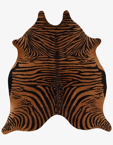 6' 1 x 6' 8 Cowhide Leather Freeform Rug