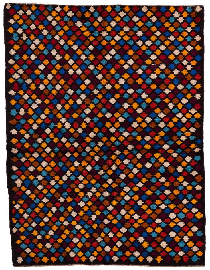 Detail image of 4' x 5' 10 Hand Knotted Balouch Wool Rug