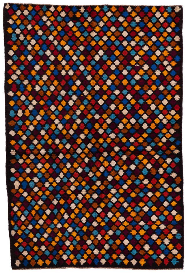 Detail image of 4' x 5' 10 Hand Knotted Balouch Wool Rug