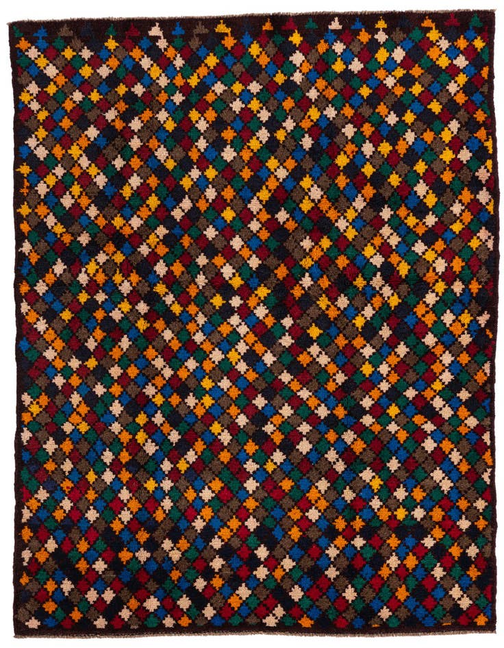 Detail image of 4' x 5' 10 Hand Knotted Balouch Wool Rug