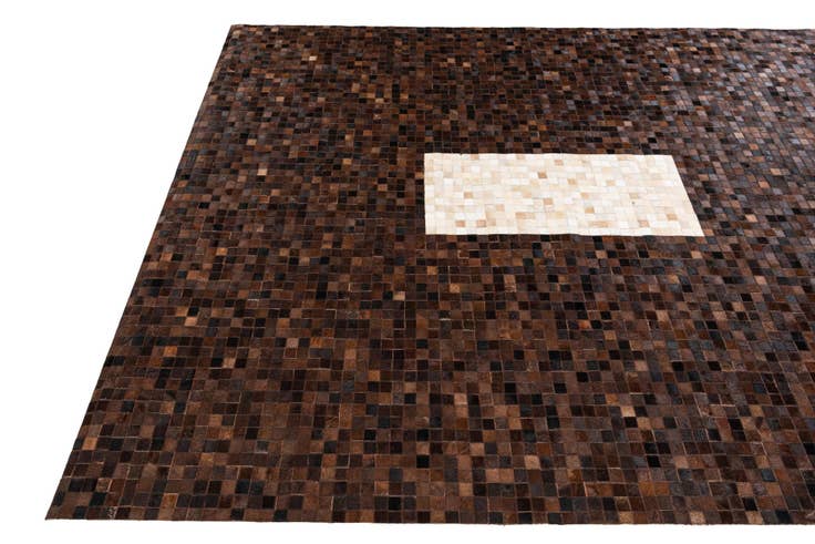 Detail image of 8' 1 x 9' 11 Cowhide & Leather Rug