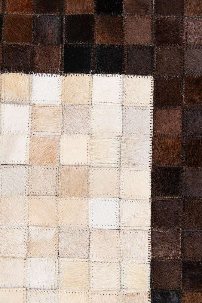 8' 1 x 9' 11 Cowhide & Leather Rug