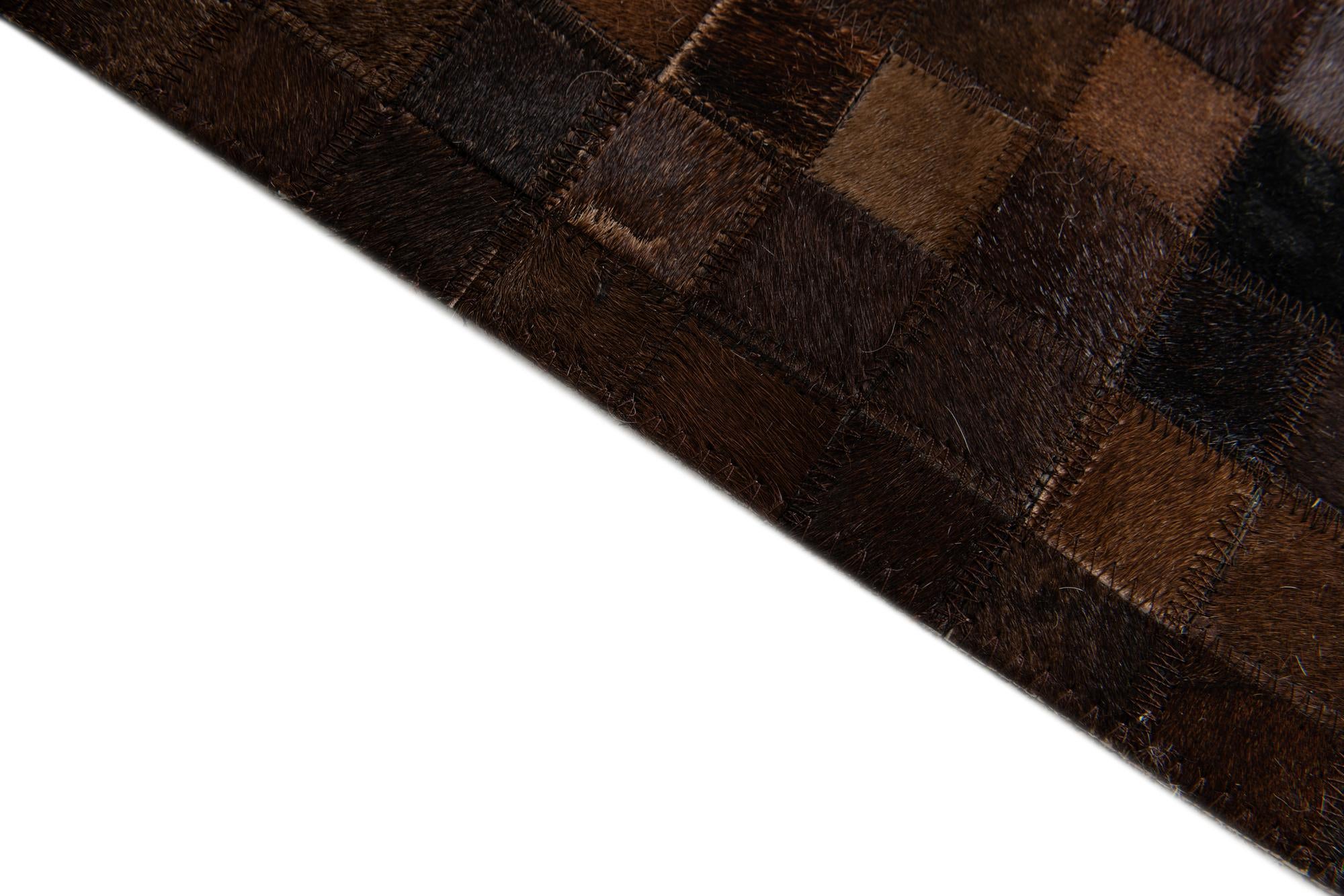 5' x 8' Cowhide & Leather Rug