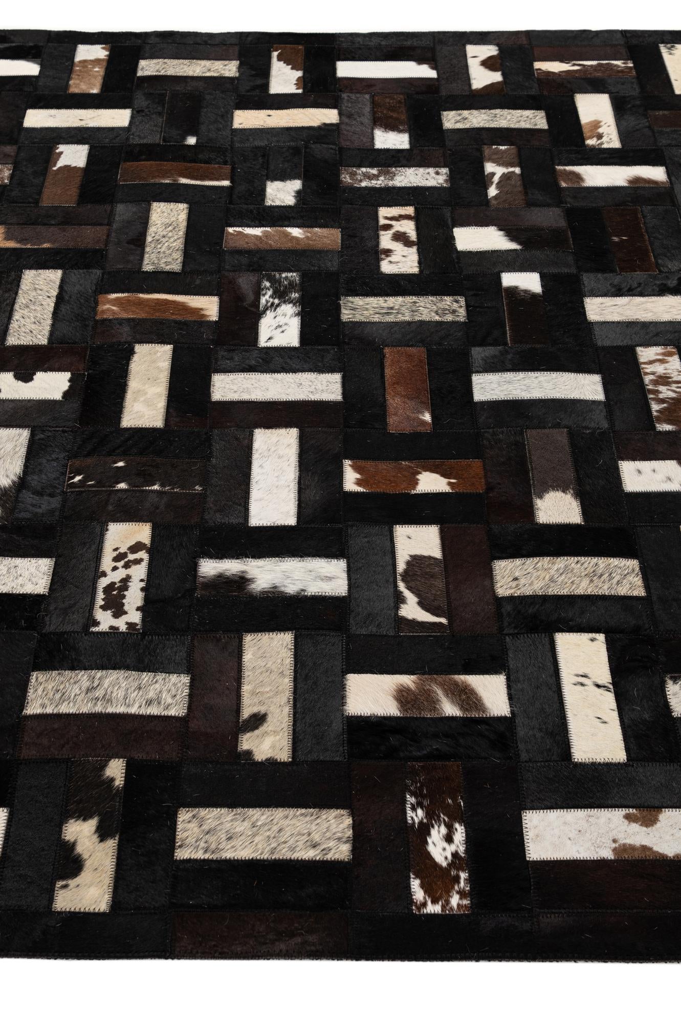 5' 3 x 8' 1 Cowhide - Patchwork Rug