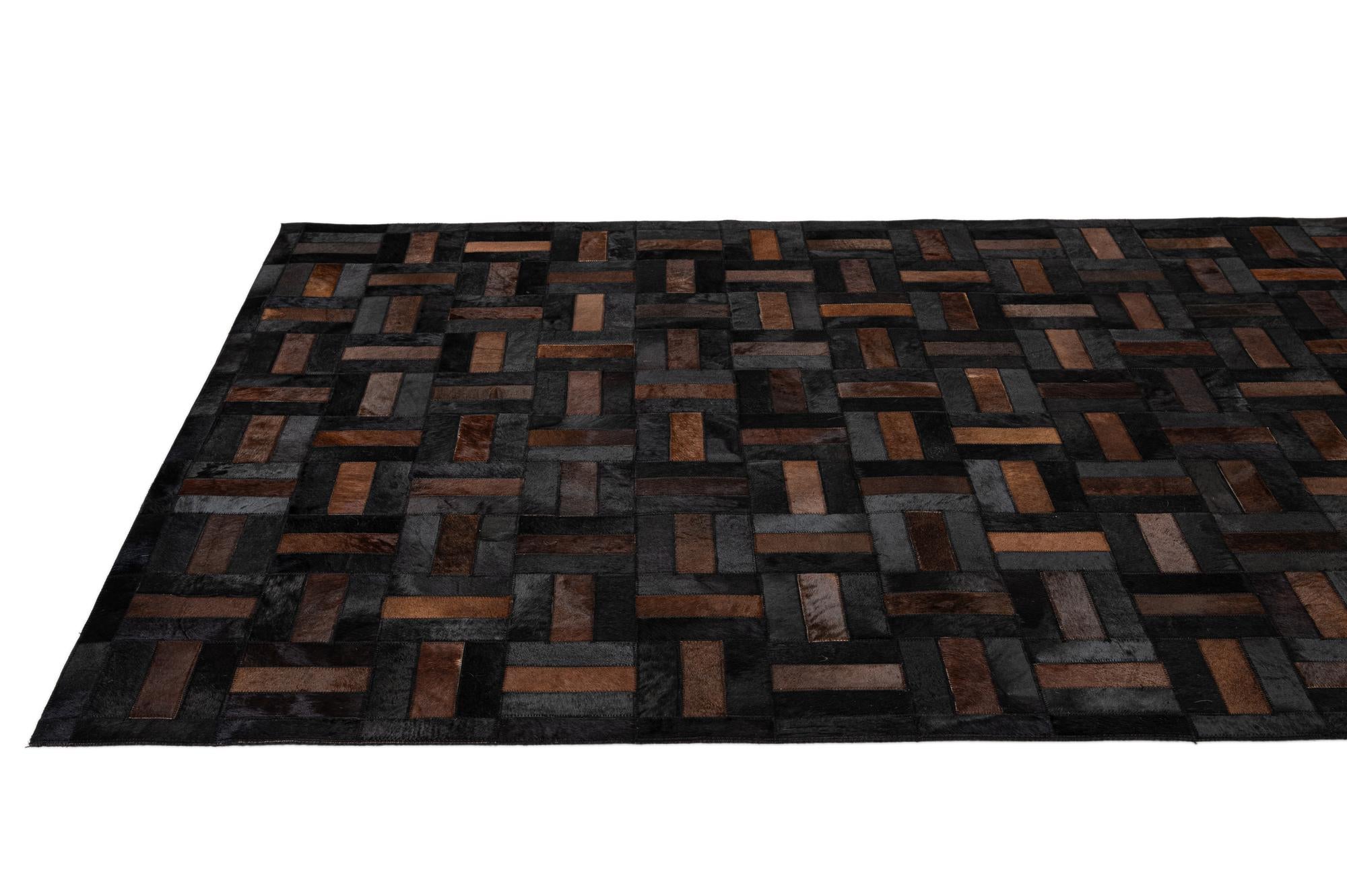 5' 3 x 8' 1 Cowhide - Patchwork Rug
