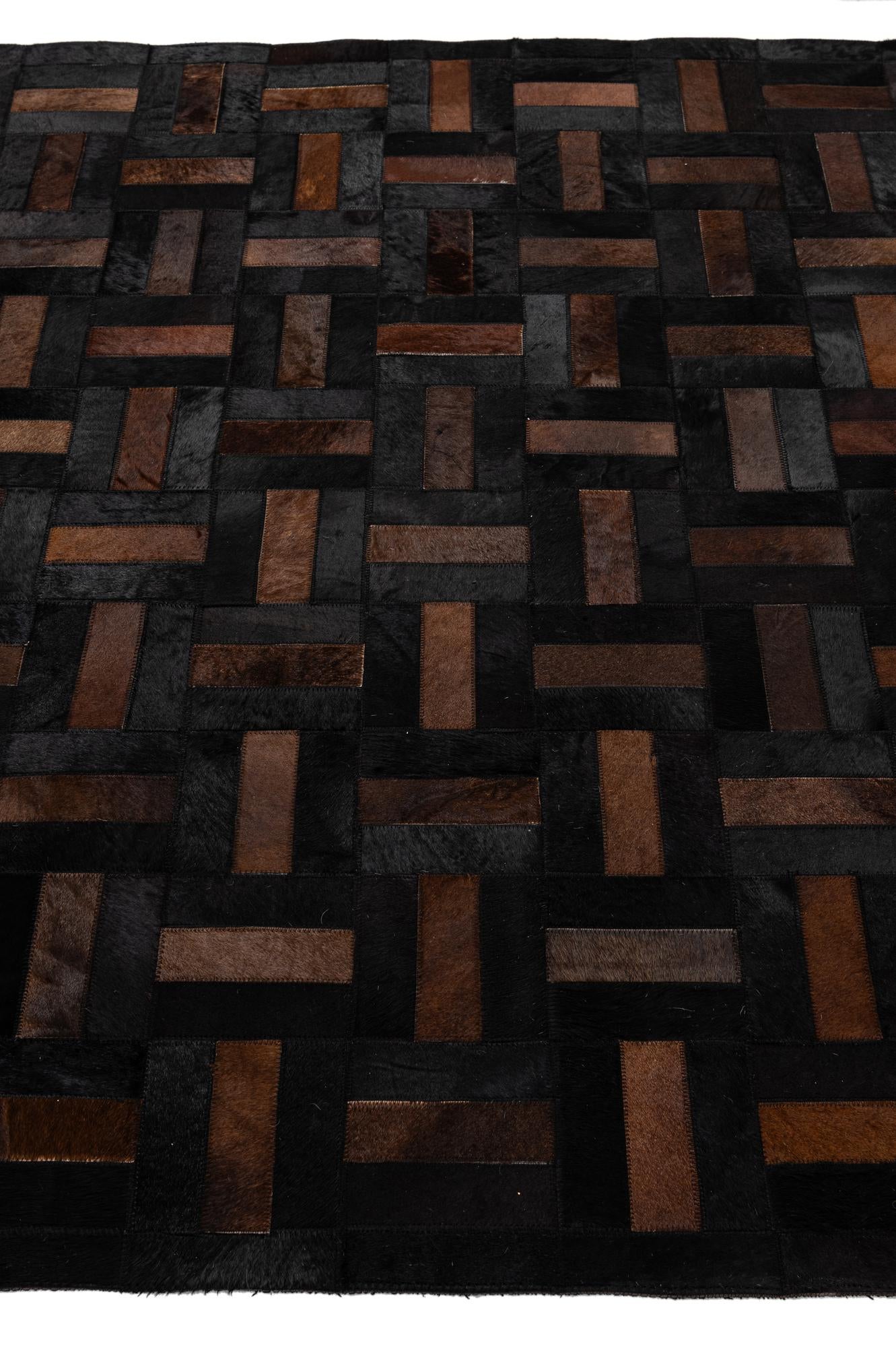 5' 3 x 8' 2 Cowhide - Patchwork Rug