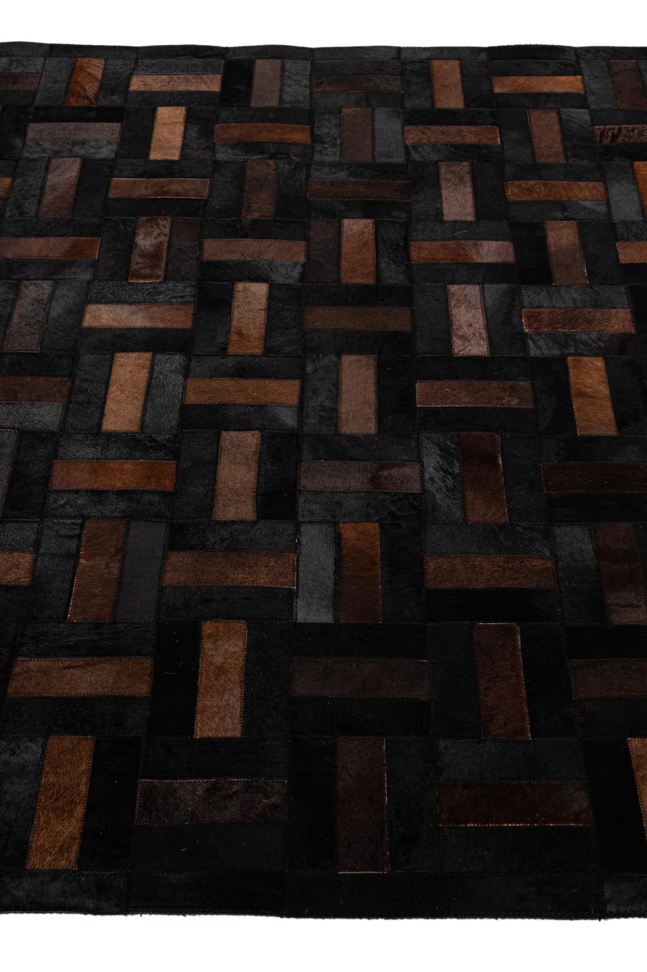 5' 3 x 8' 1 Cowhide - Patchwork Rug