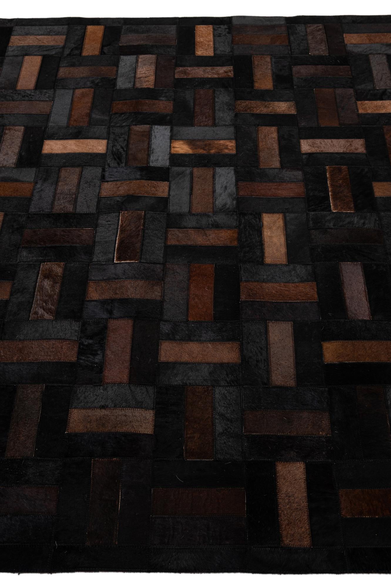 5' 3 x 8' 1 Cowhide - Patchwork Rug