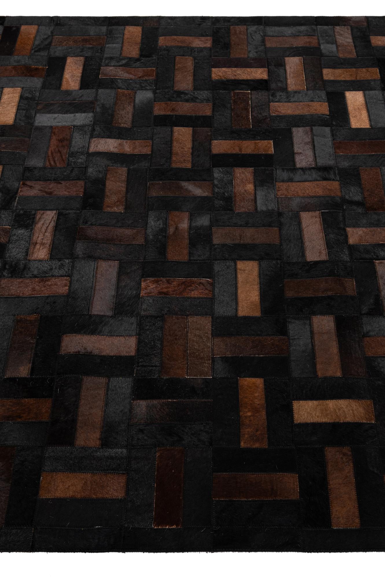 5' 3 x 8' 2 Cowhide - Patchwork Rug