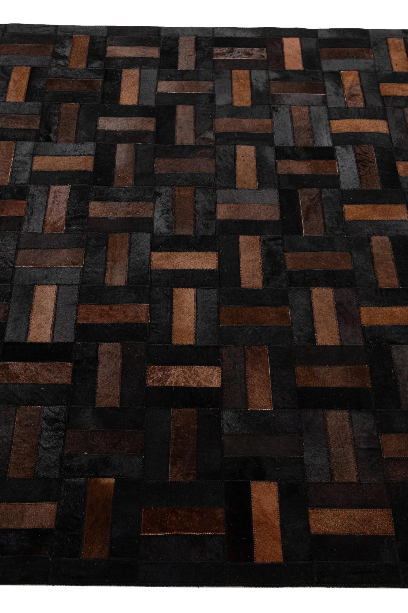 5' 3 x 8' 2 Cowhide - Patchwork Rug