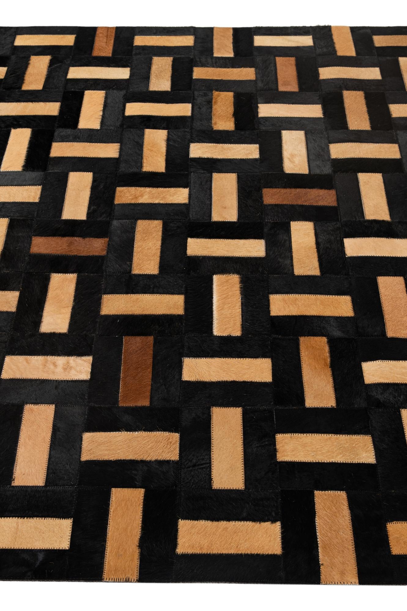 5' 1 x 8' Cowhide - Patchwork Rug