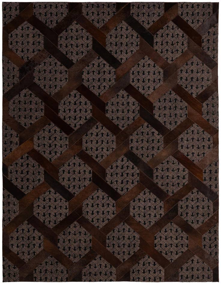 Detail image of 5' 3 x 7' 10 Cowhide - Patchwork Rug