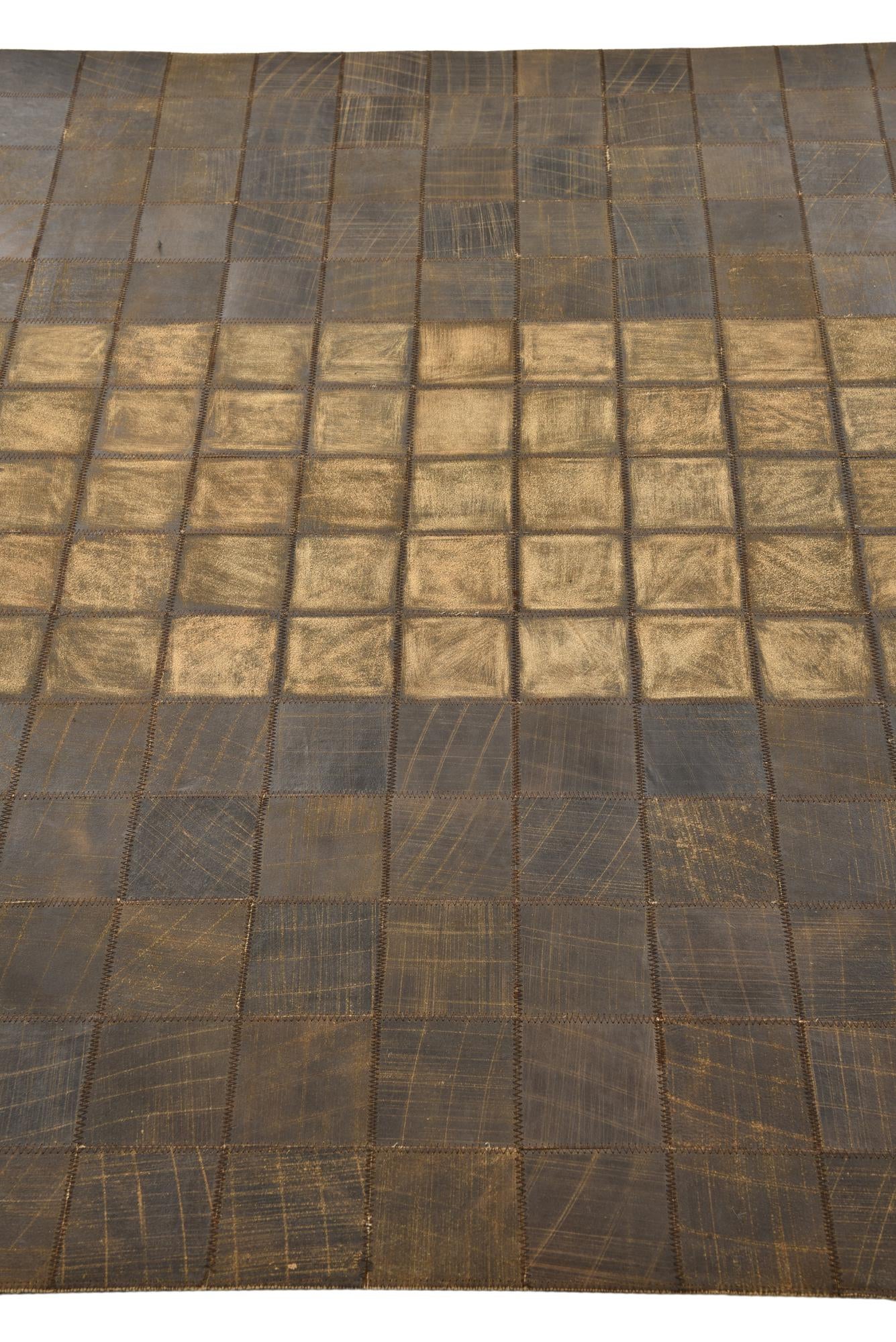 5' x 8' 4 Cowhide Leather Rug
