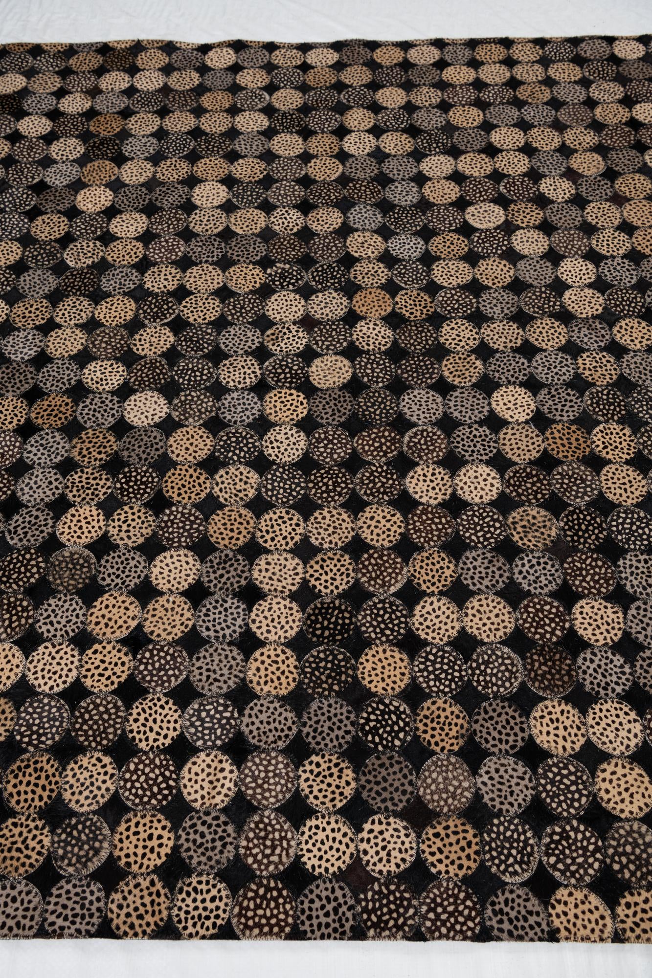 5' 2 x 7' 8 Cowhide Leather Rug
