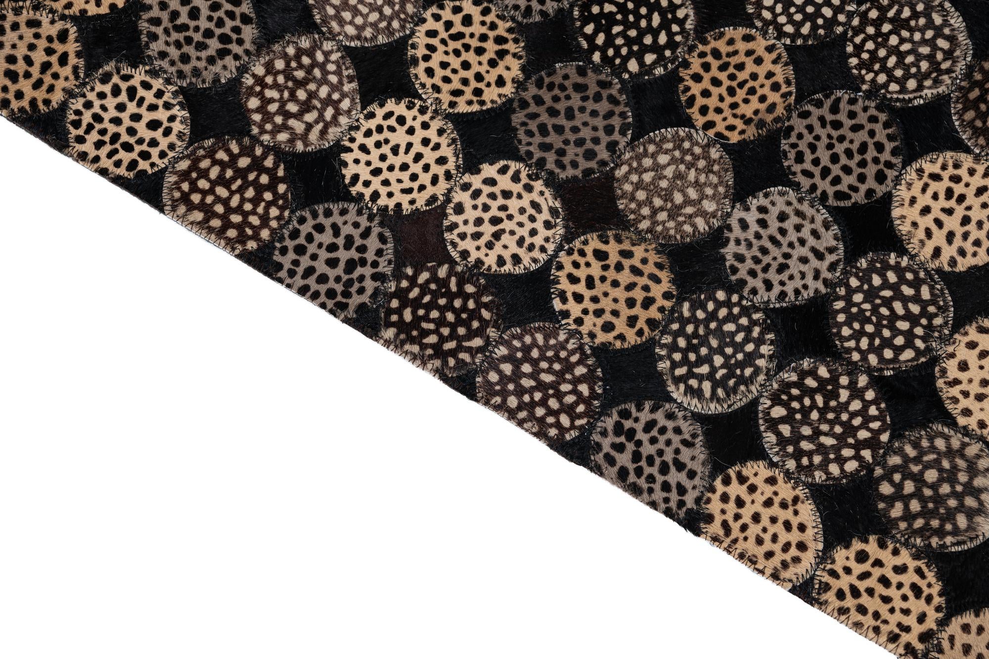 5' 2 x 7' 8 Cowhide Leather Rug