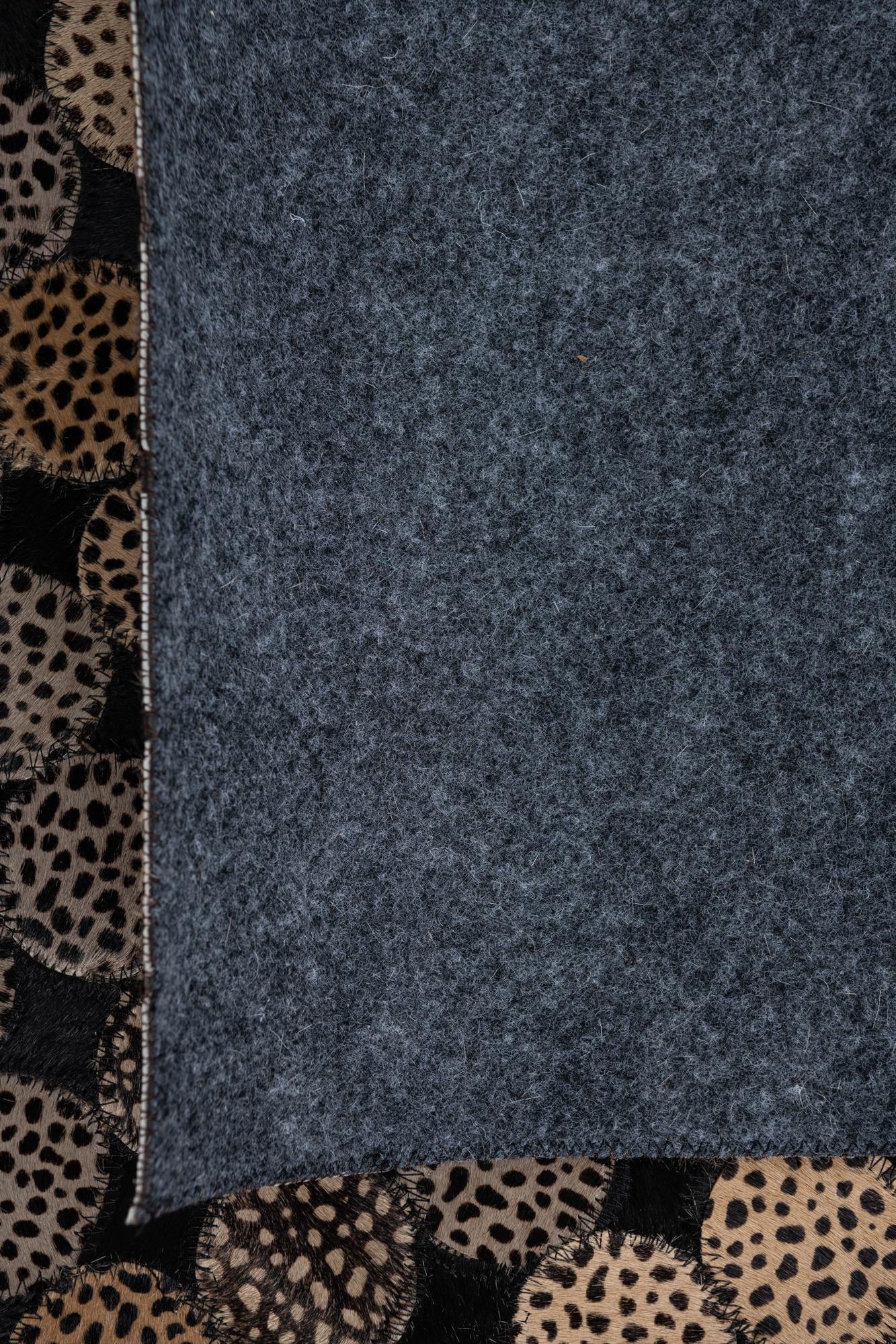 5' 2 x 7' 8 Cowhide Leather Rug