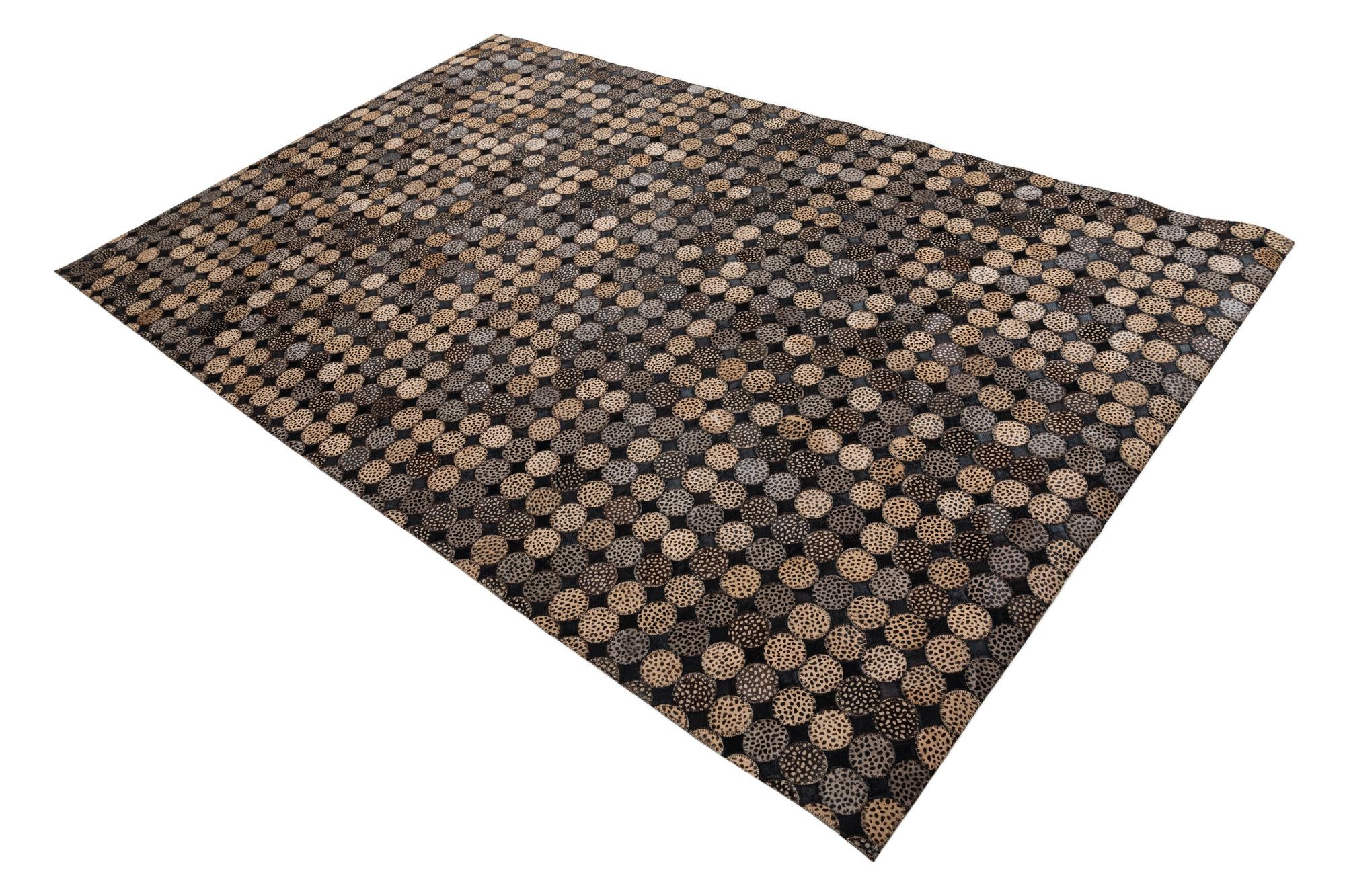 5' 1 x 8' 1 Cowhide Leather Rug