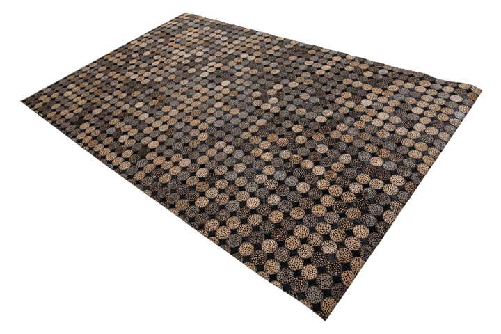 5' 1 x 8' 1 Cowhide Leather Rug