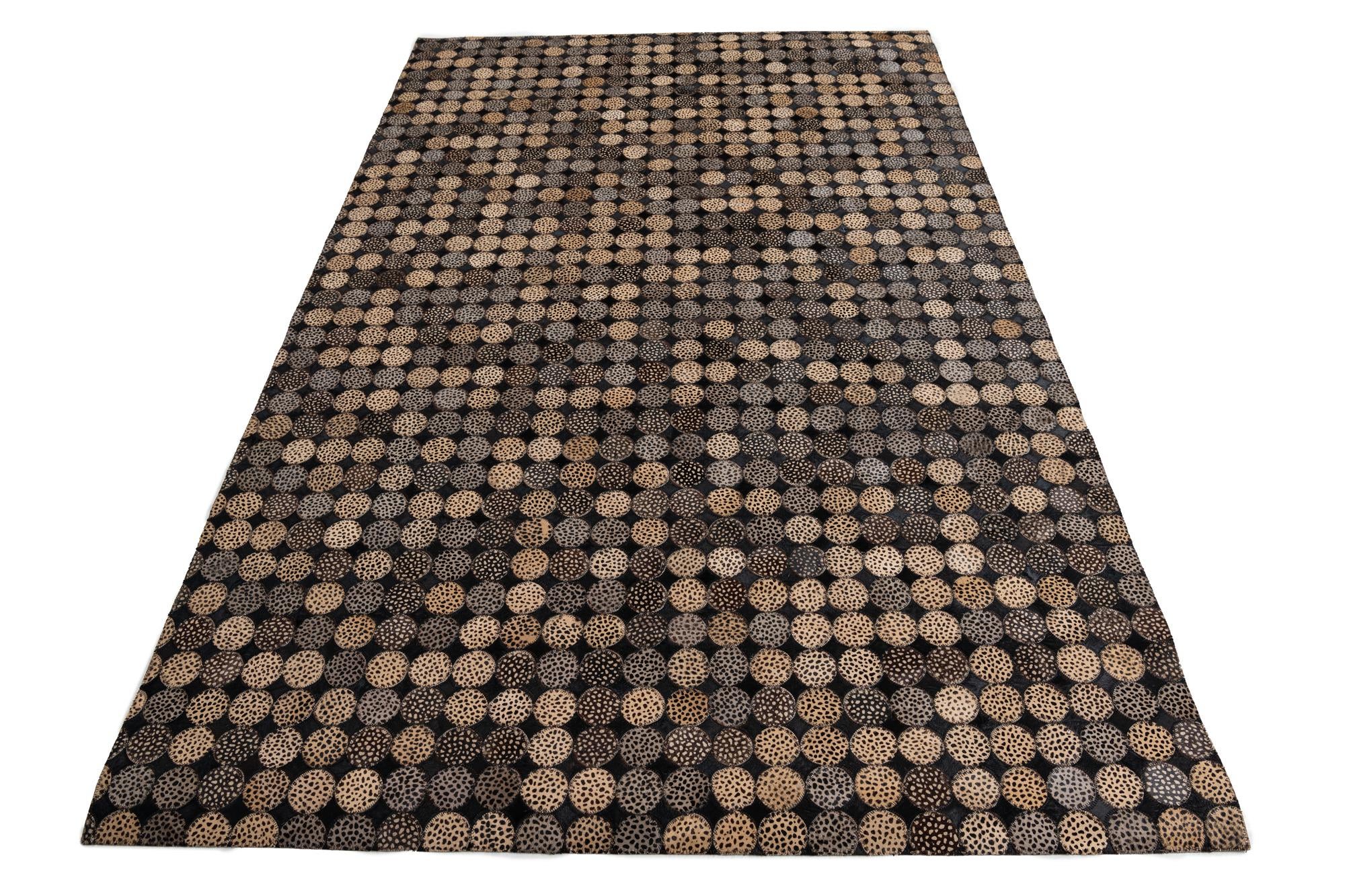 5' 1 x 8' 1 Cowhide Leather Rug