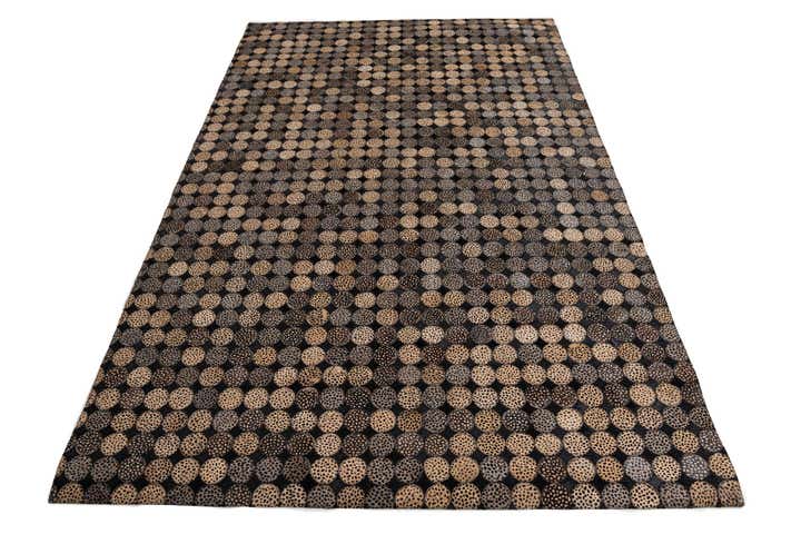 5' 1 x 8' 1 Cowhide Leather Rug