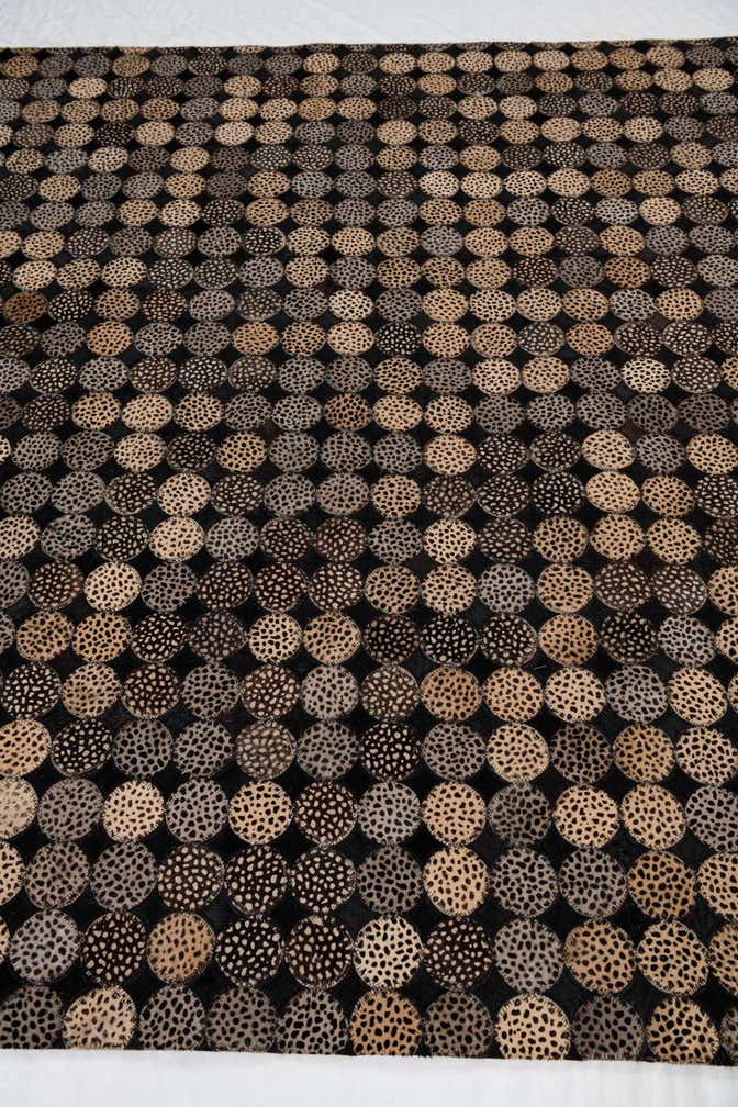 5' 1 x 8' 1 Cowhide Leather Rug