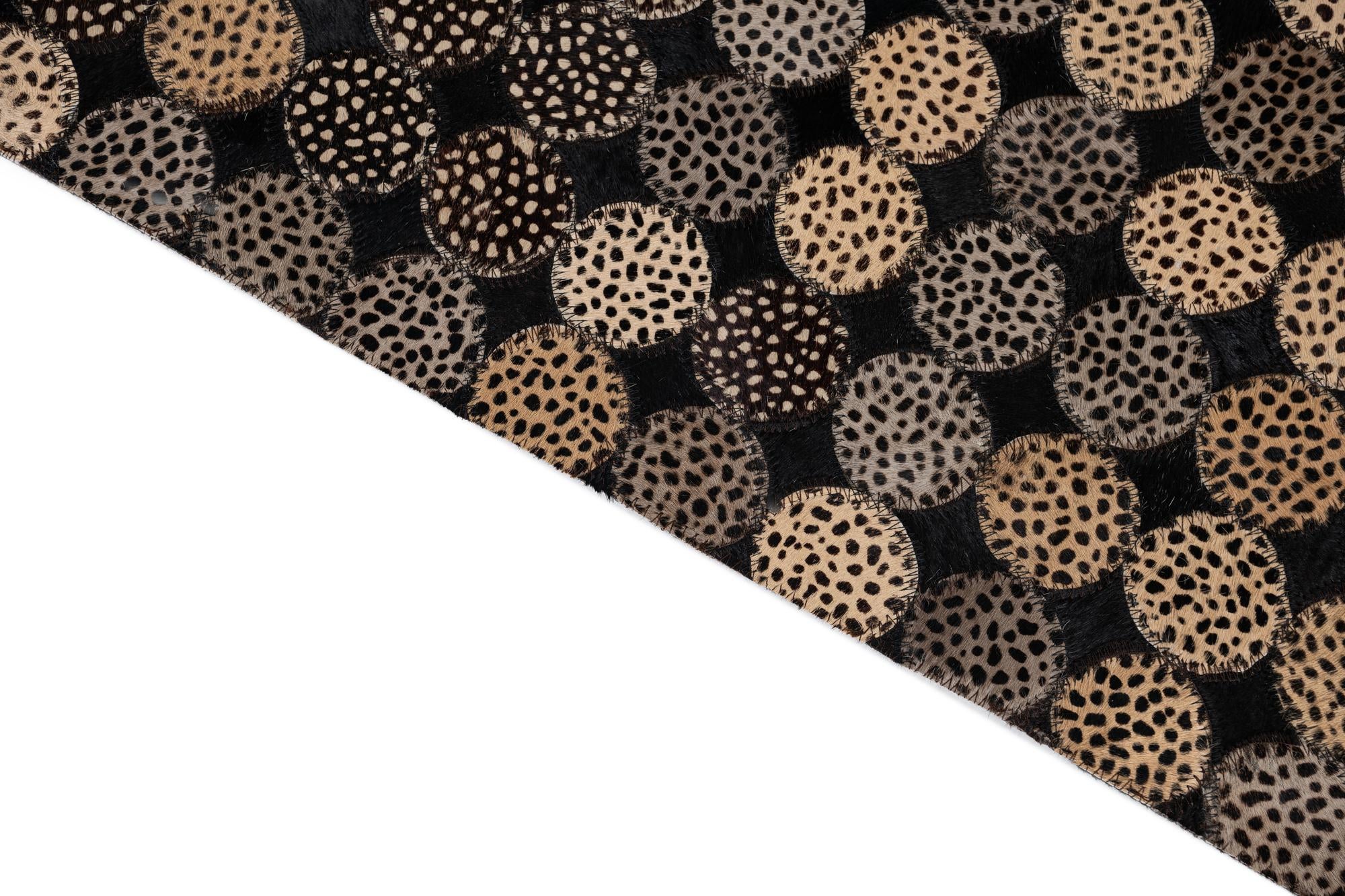 5' 1 x 8' 1 Cowhide Leather Rug