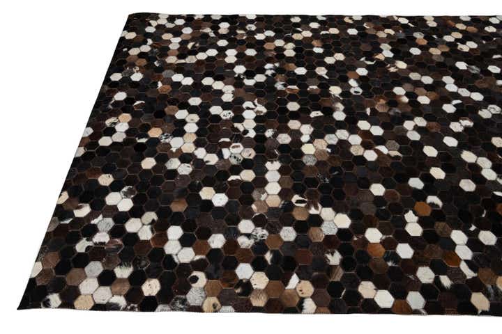 5' x 7' 9 Cowhide Leather Rug