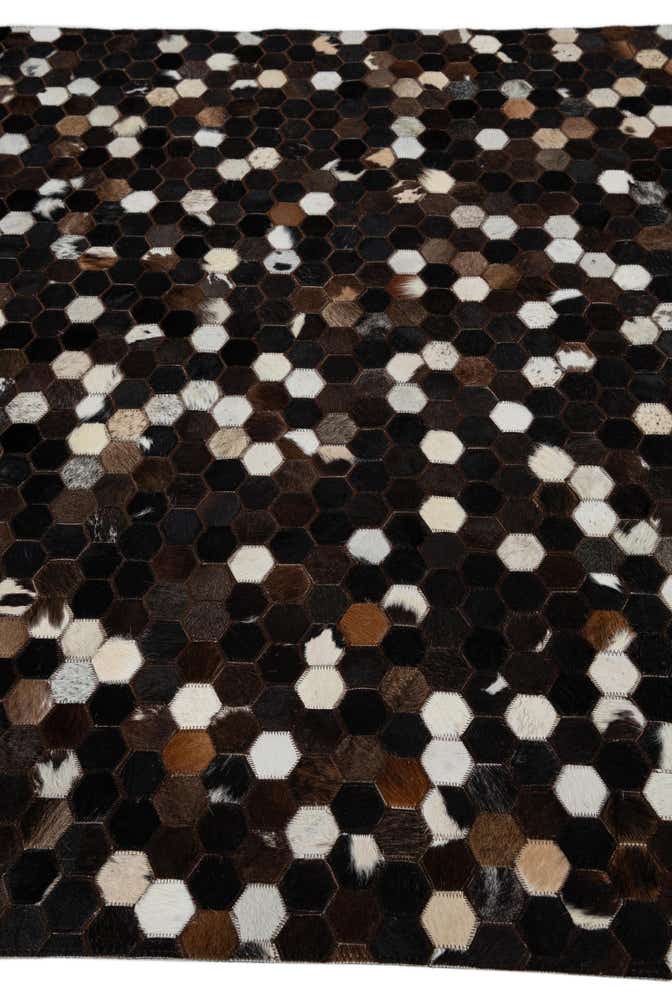 5' x 7' 9 Cowhide Leather Rug
