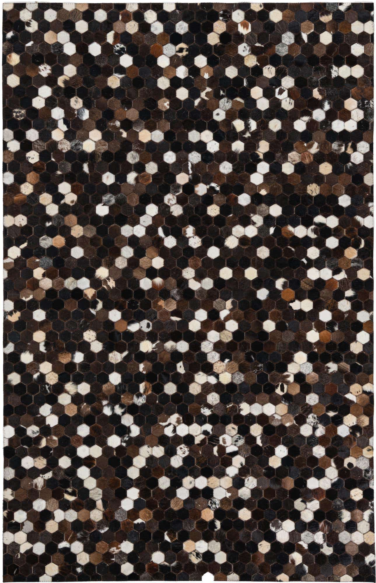 5' x 7' 9 Cowhide Leather Rug