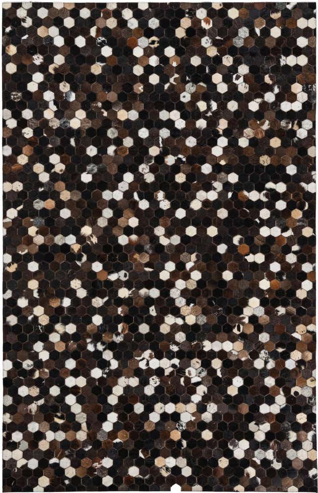 5' x 7' 9 Cowhide Leather Rug