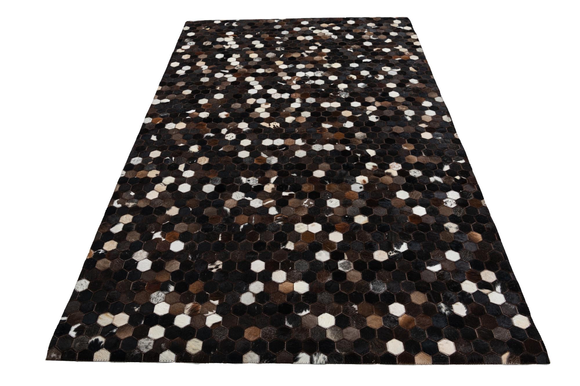 5' x 7' 10 Cowhide Leather Rug