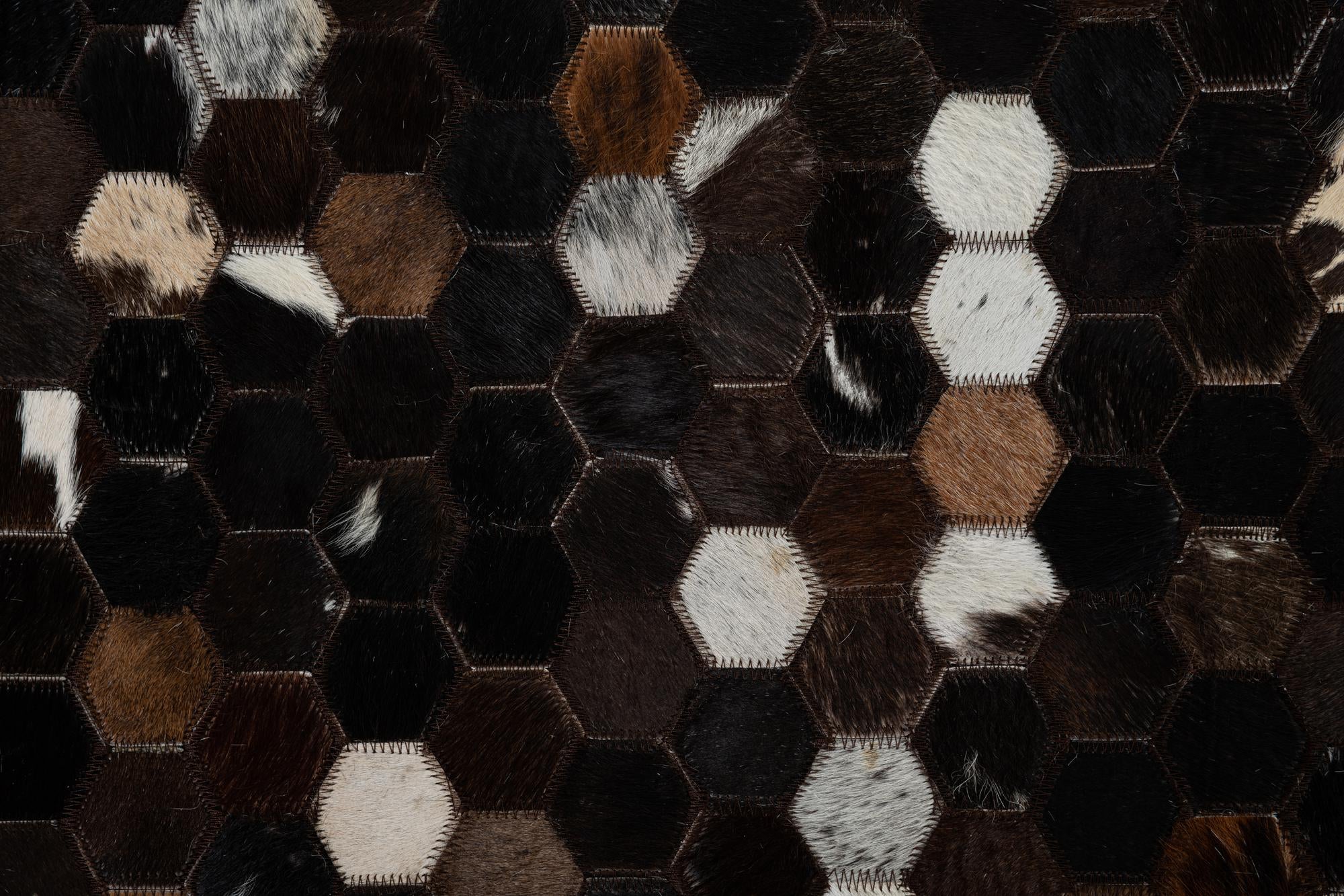 5' x 7' 10 Cowhide Leather Rug