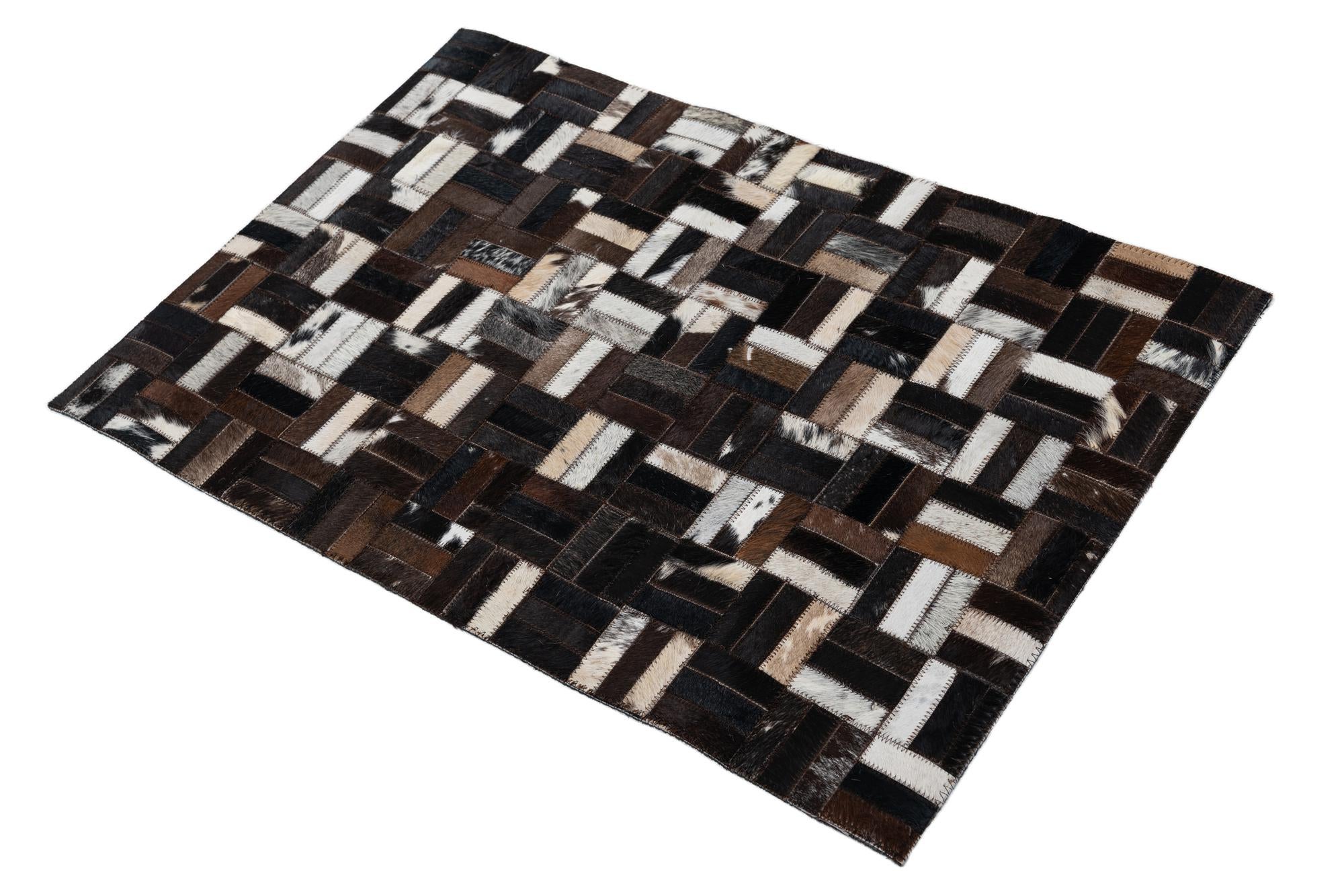 2' x 3' Cowhide Leather Rug