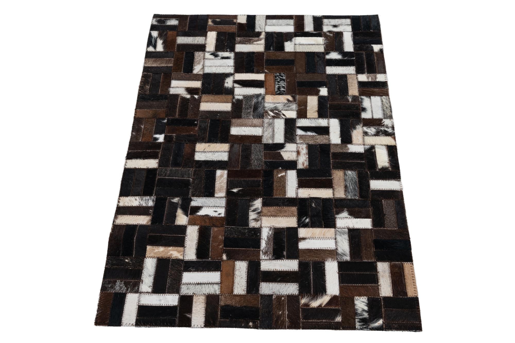 2' x 3' Cowhide Leather Rug