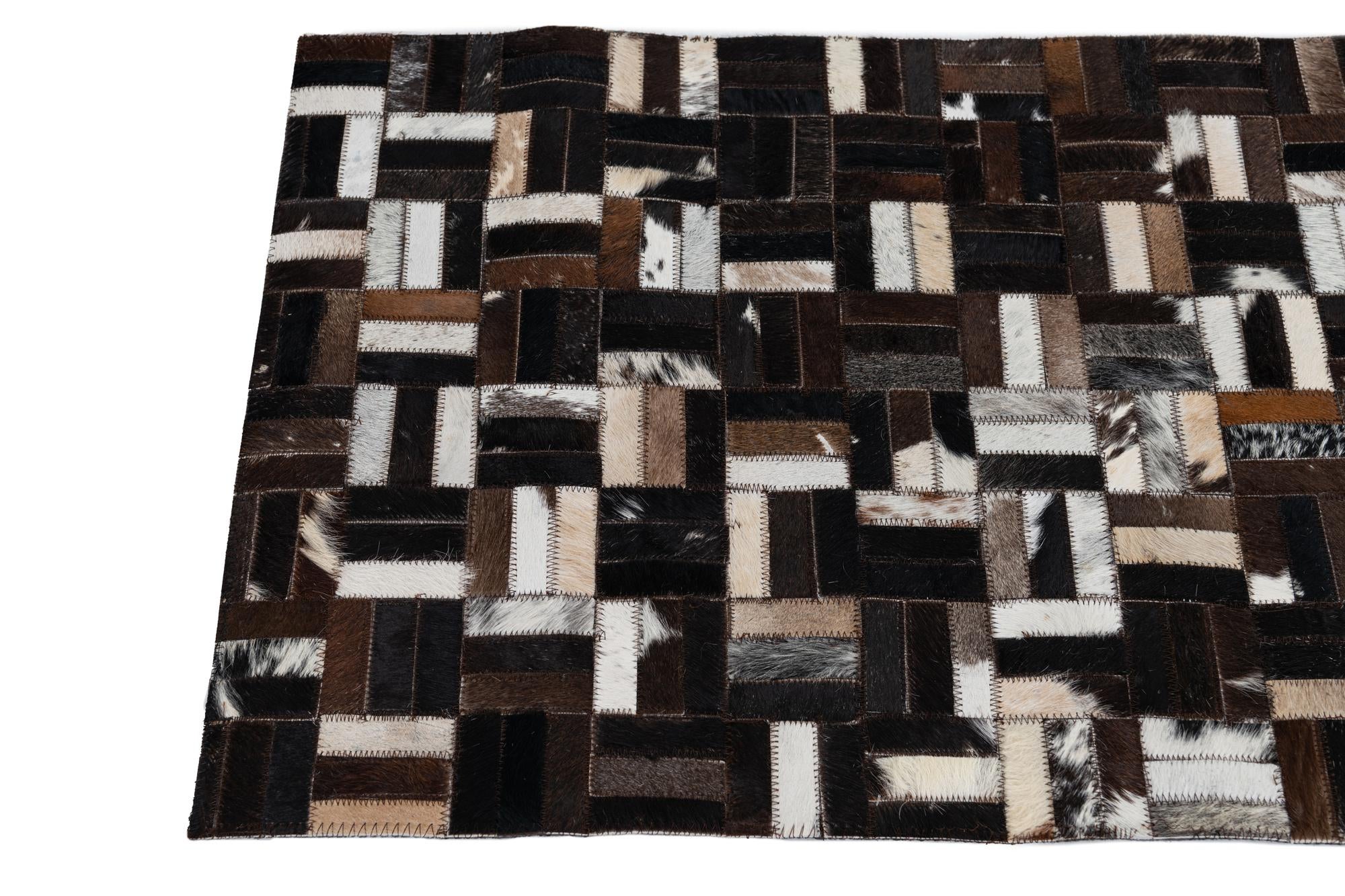 2' x 3' Cowhide Leather Rug