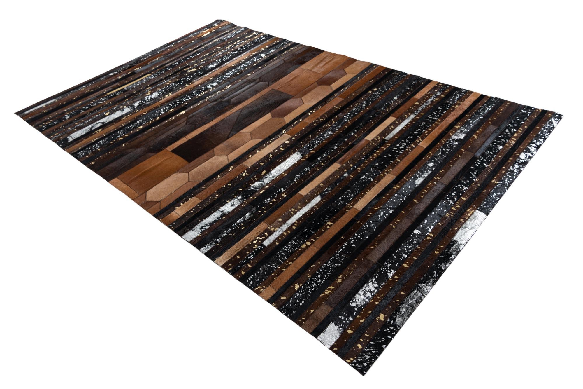 5' 1 x 7' 10 Cowhide Leather Rug