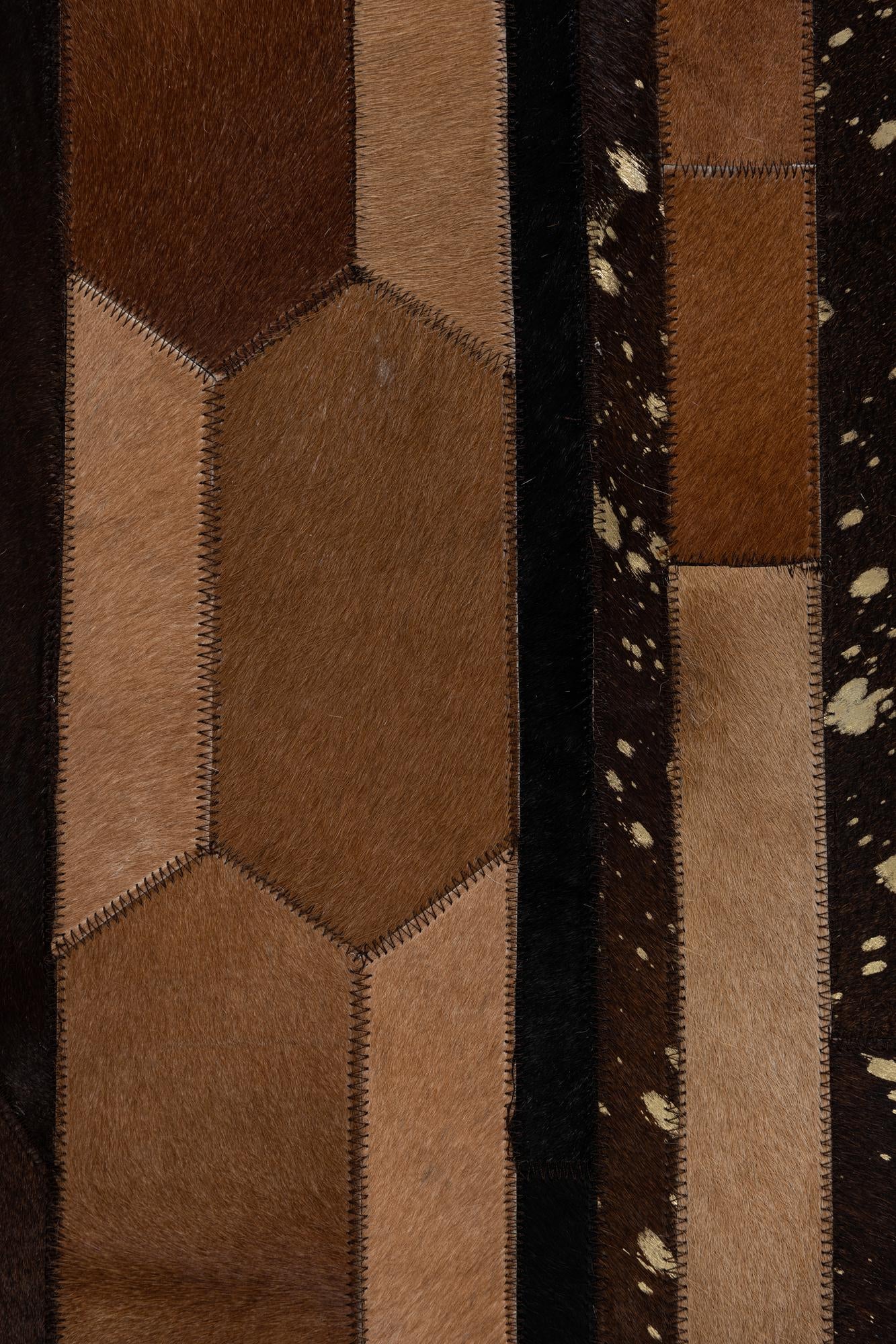 5' 1 x 7' 10 Cowhide Leather Rug
