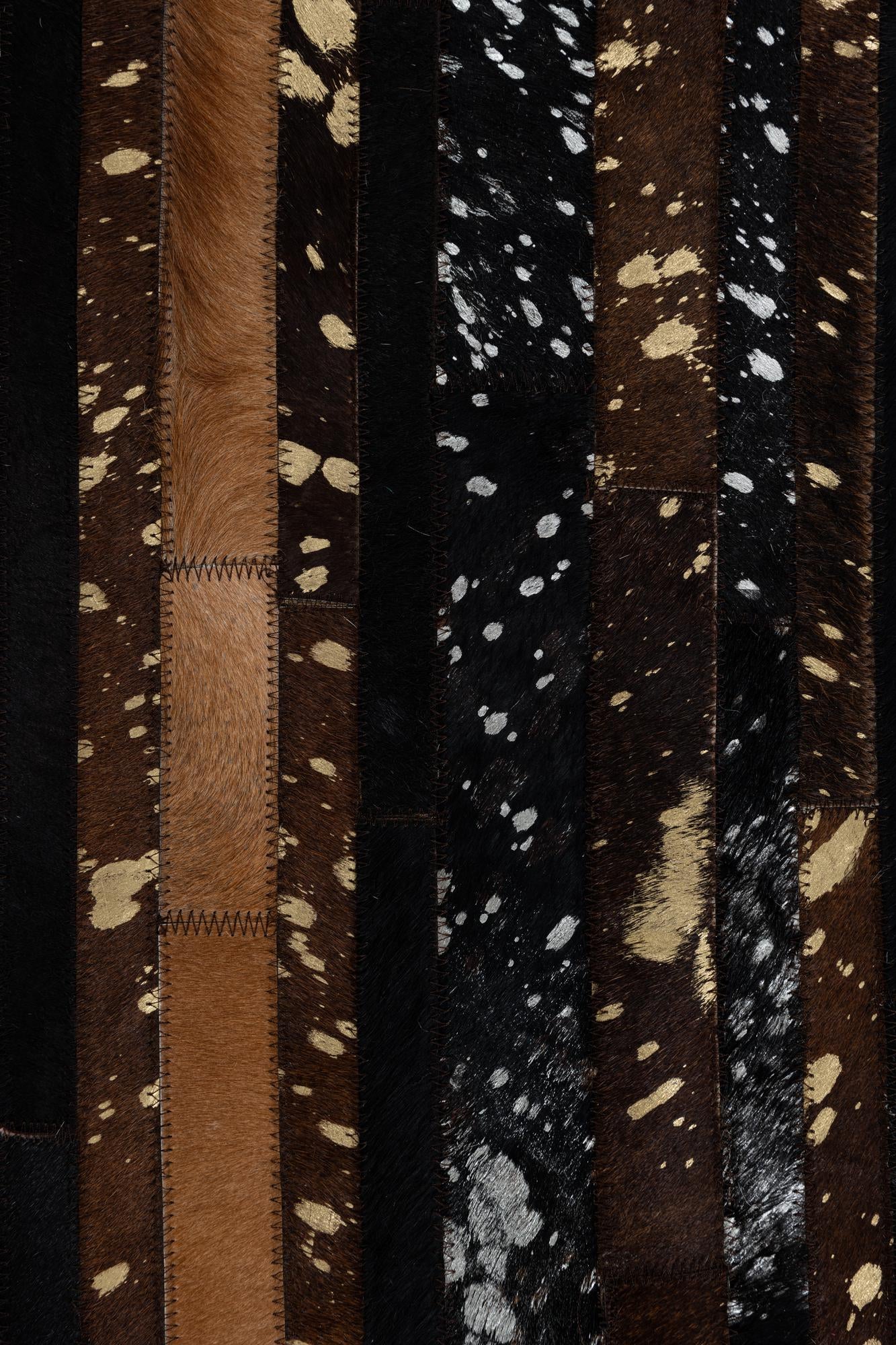 5' 1 x 7' 10 Cowhide Leather Rug