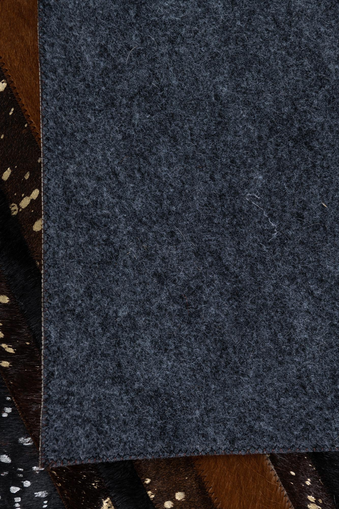 5' 1 x 7' 10 Cowhide Leather Rug